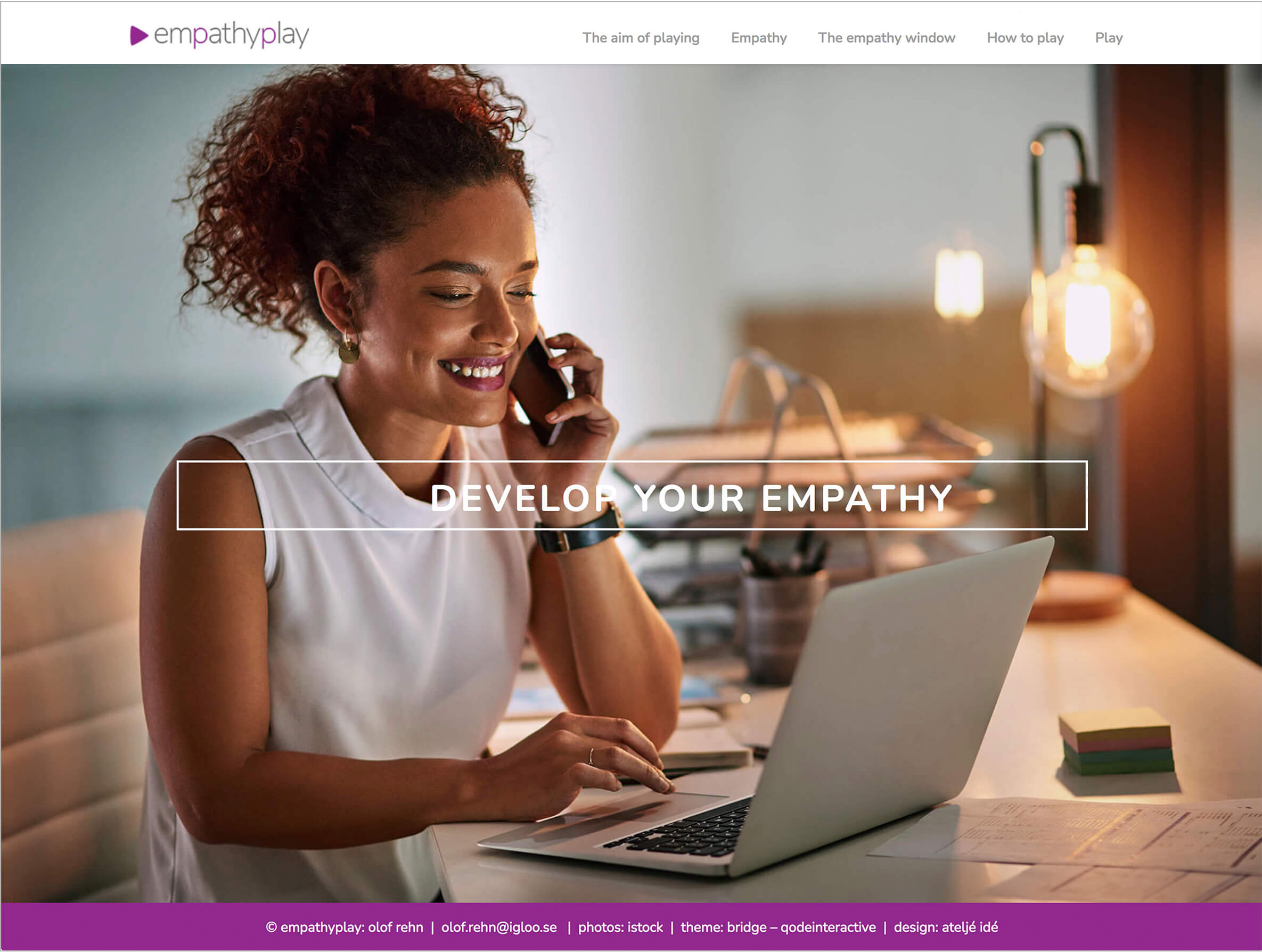 Webbplats för Igloo företagshälsa, empathyplay.com